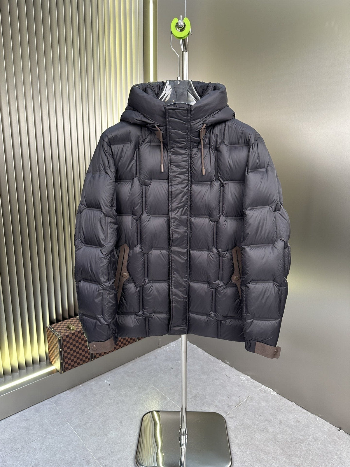 Zegna Quilted Hooded Short Down Coat — hero