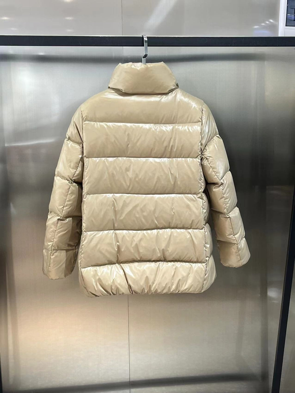 Moncler Women's Glossy Quilted Short Down Coat — back