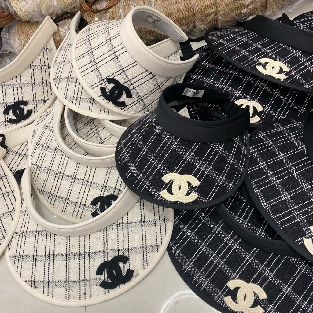 Chanel-Inspired Checkered Sun Visor