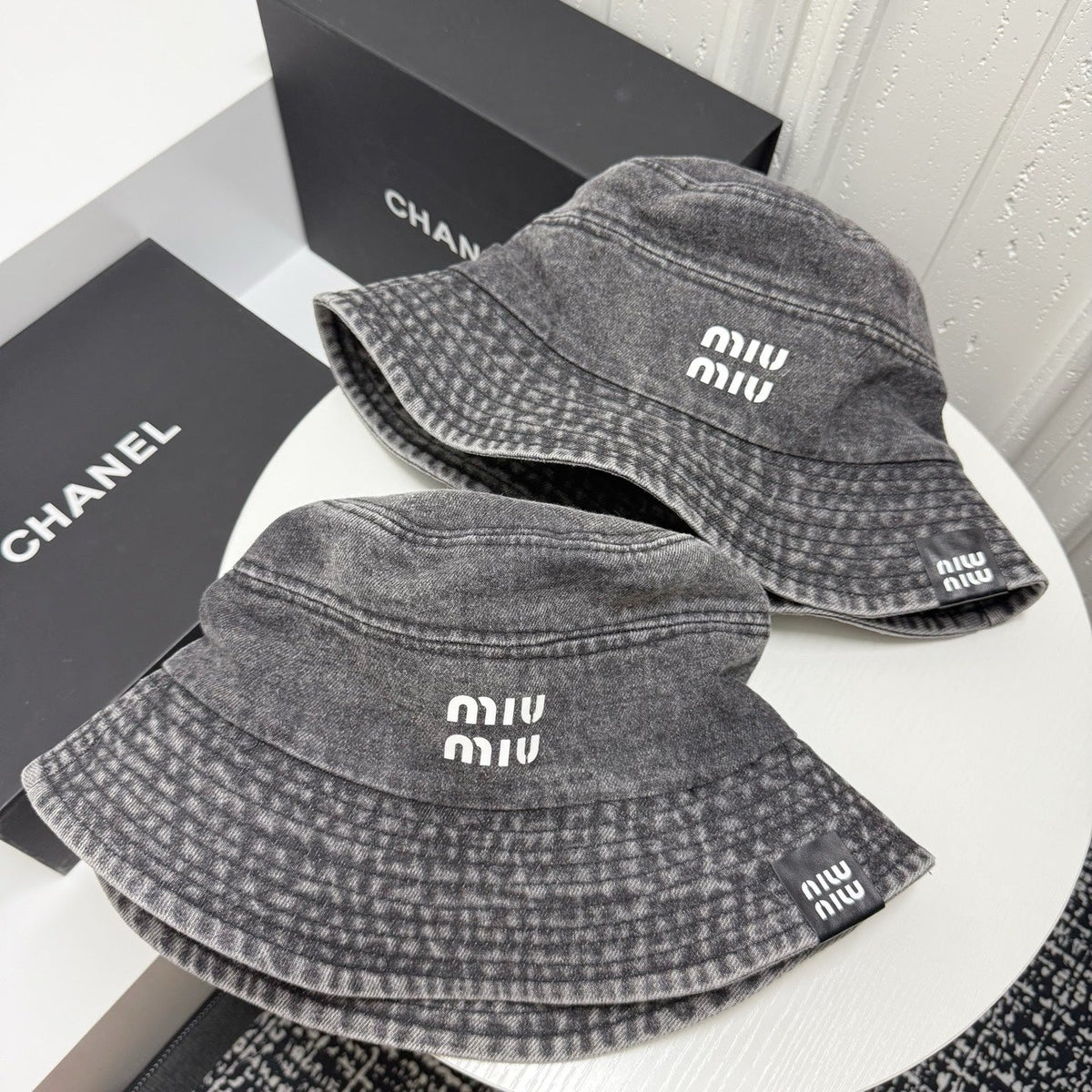 Miu Miu Washed Denim Bucket Hat