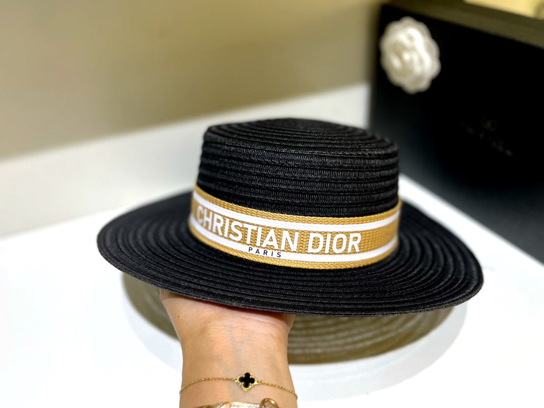 Dior Flat Cap - Black / White