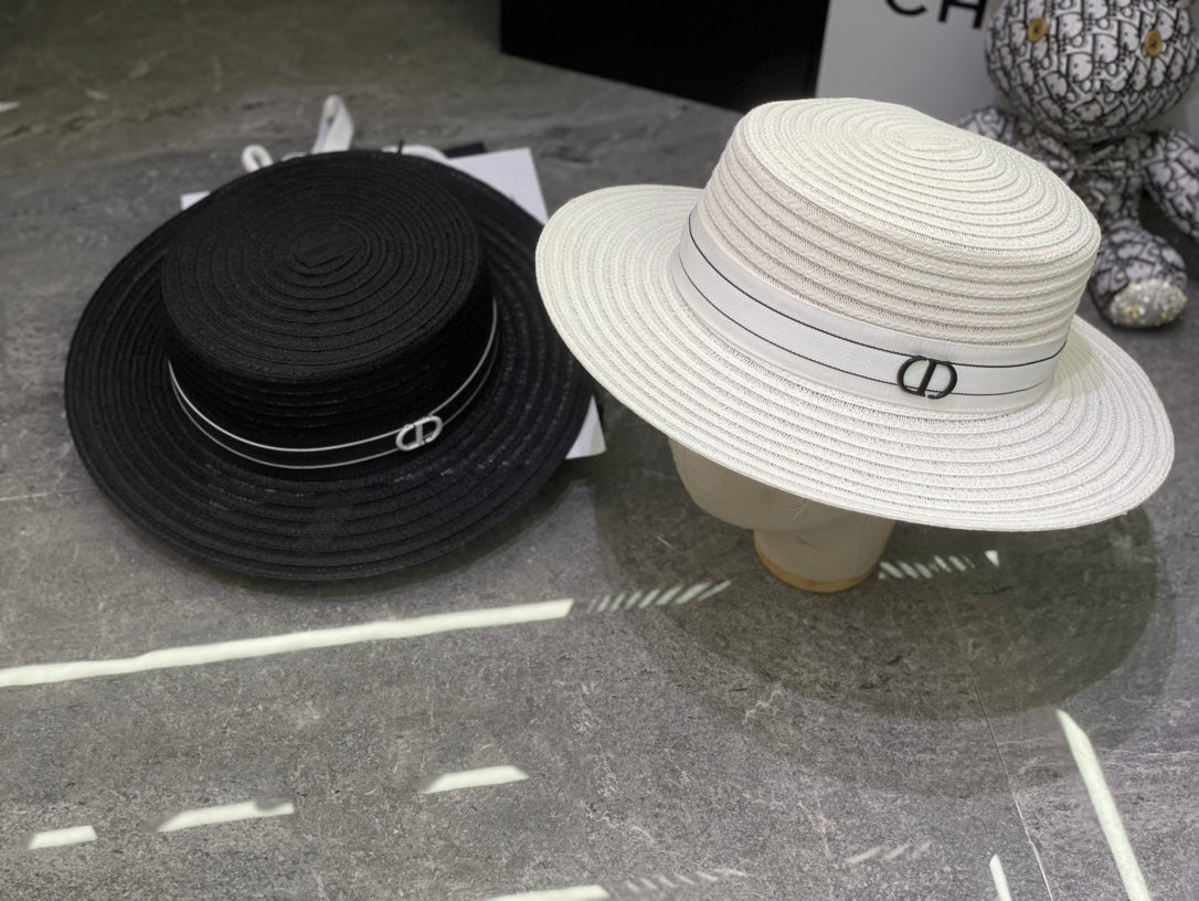 Dior Linen Flat Cap - Black / White